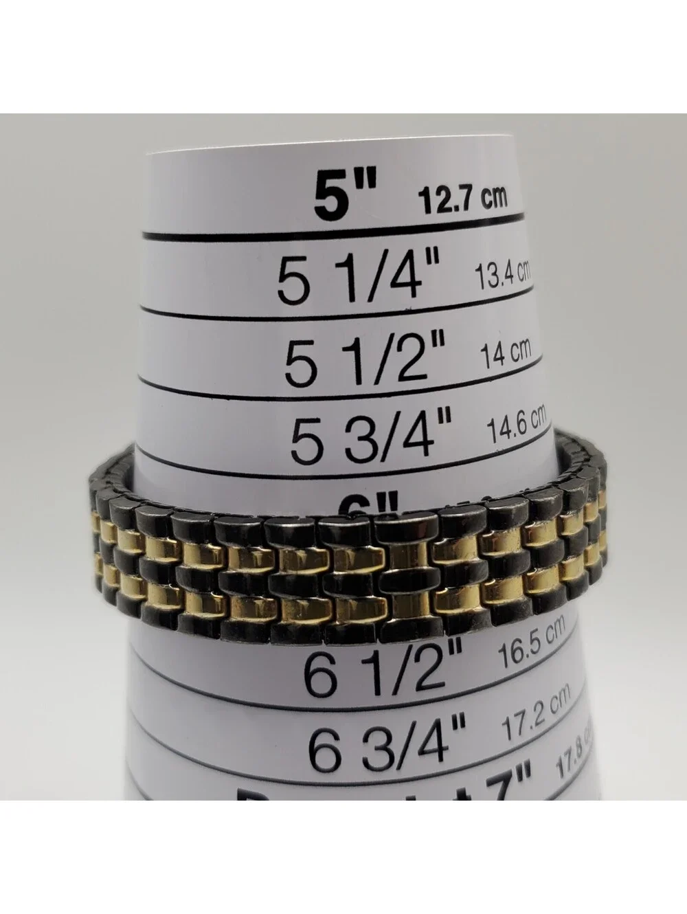 Quartz Watch Women Black/Gold 26mm Stretch Band Tone New Battery